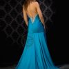 DM589 Gorgeously halter pageant dress, has pleated satin and featuring asymmetric couture cuts Diaa Designs